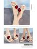 Korean Style Women's Summer Parent-Child Flower Wedge Flip-Flops: Non-Slip Thick Sole Beach Sandals for Outdoor Wear