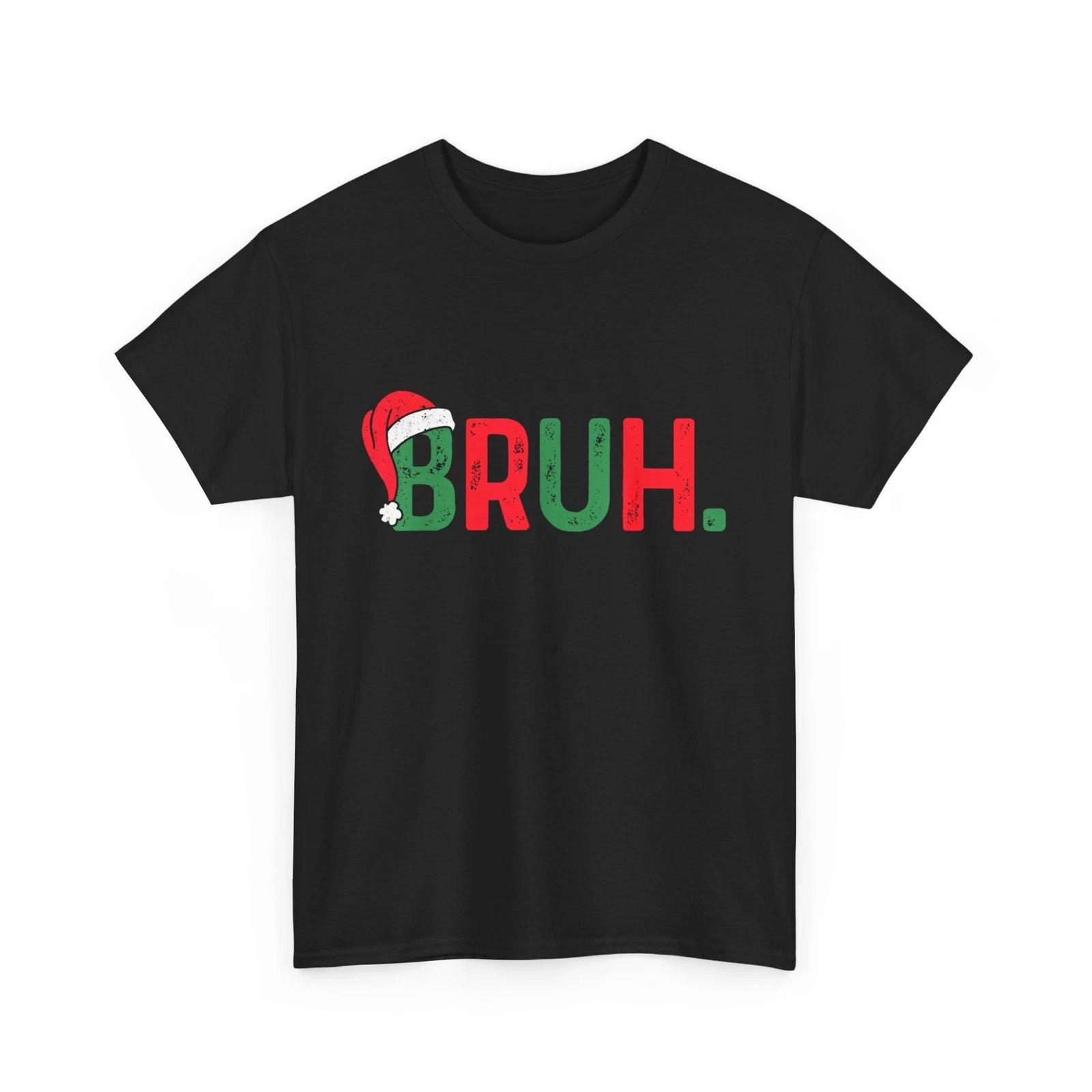Bruh Funny Saying Bro Teens Boys Kids Christmas Pajamas Xmas T-Shirt L