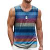 Vestă Grafică cu Dungă Retro Bărbați Modă Casual Vară Fără Mâneci Vestă Imprimată 3D Largă Sport Confortabilă Moale Respirabilă Vestă