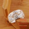 925 Sterling Silver Hollow Flower Rings for Women Man Fashion Wedding Engagement Party Gift Charm Jewelry