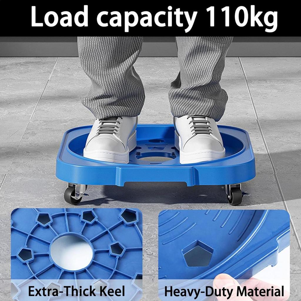 Bucket Cart 360-Degree Rotating Casters Trolley with Brake System 5 Gallon Bucket Holder for Flower Pot Home Indoor Outdoor Dorm