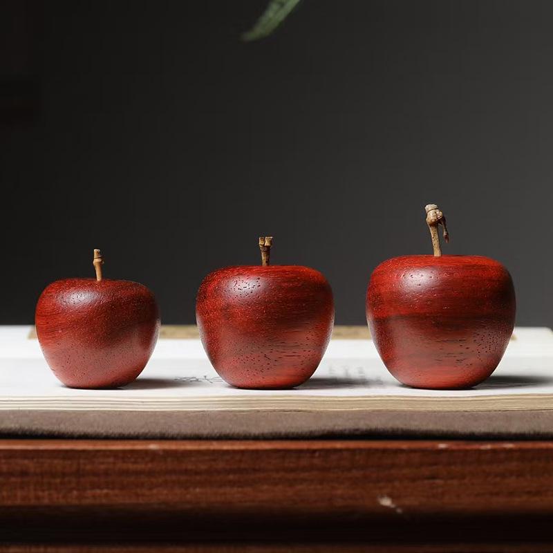 Red Pear Wood Bamboo Apple-Style Ornament Decoration (Available in Sizes 4.0, 4.5, 5) for Home and Living Room