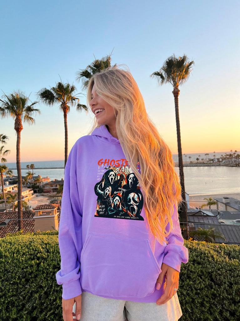 Women's Halloween Grim Reaper Fleece Hoodie with Kangaroo Pocket