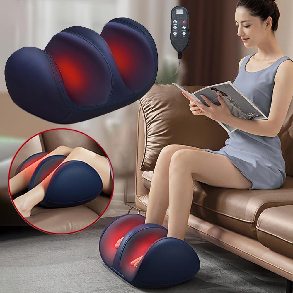 Smart Electric Foot Massager Heating Leg Therapy Hot Compression Shiatsu Kneading Roller Calf Muscle Relaxation Foot Spa Machine