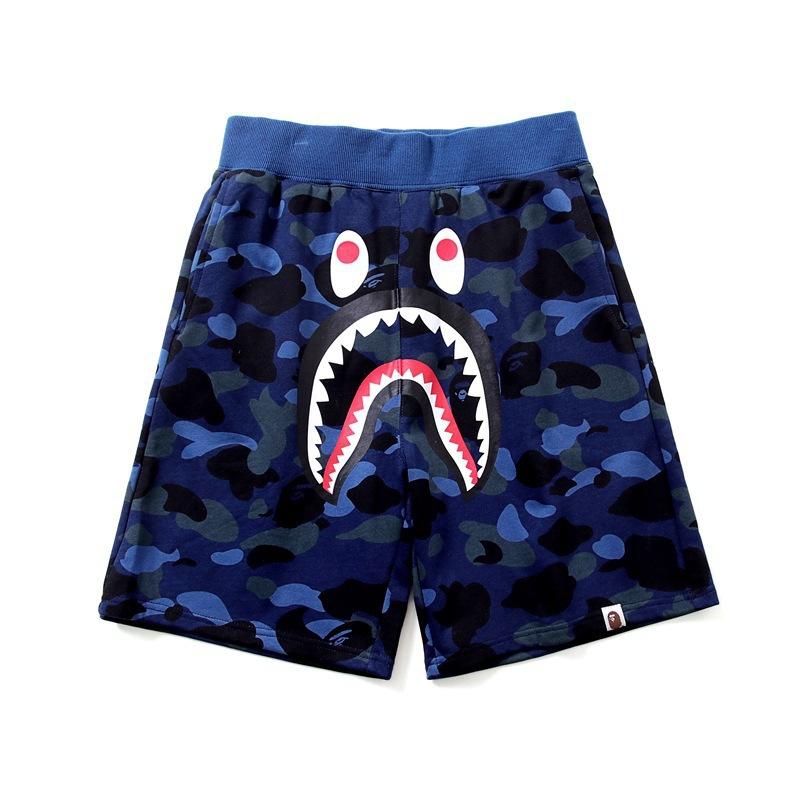 Pantaloncini Casual Bape Shark Camo da Uomo Estivi da Spiaggia Board Shorts a 5 Tasche Pantaloncini da Campo Streetwear