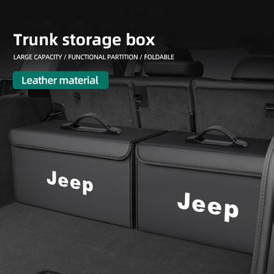 AHP1 Car Trunk Organizer Box Leather Folding Storage Bag For Grand Cherokee Wrangler JK Gladiator Compass Renegade Wagoneer Aven