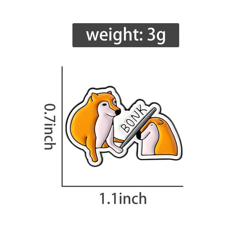 Shiba Inu Enamel Pins Funny Bonk! Dog Memes Brooches Lapel Badges Cartoon Puppy Animals Jewelry Gift for Friends
