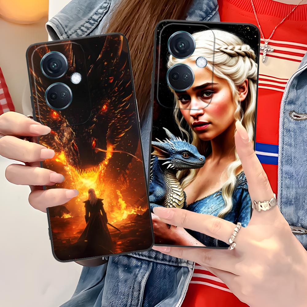 Dragon Queen Matte TPU Mobile Phone Case for OPPO Reno 14 13 12 11 10 9 8 7 6 5 F T Pro 5G Colorful Printing Cover