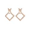 Fashion Personality, Wild Earrings, Minimalist Geometric Hollow Square Earrings Jewelry AVE