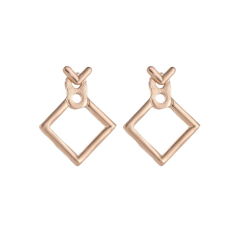 Fashion Personality, Wild Earrings, Minimalist Geometric Hollow Square Earrings Jewelry AVE