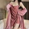 Golden velvet pajamas women's 1011 new autumn and winter pure desire suit nightdress sexy suspender lace winter winter