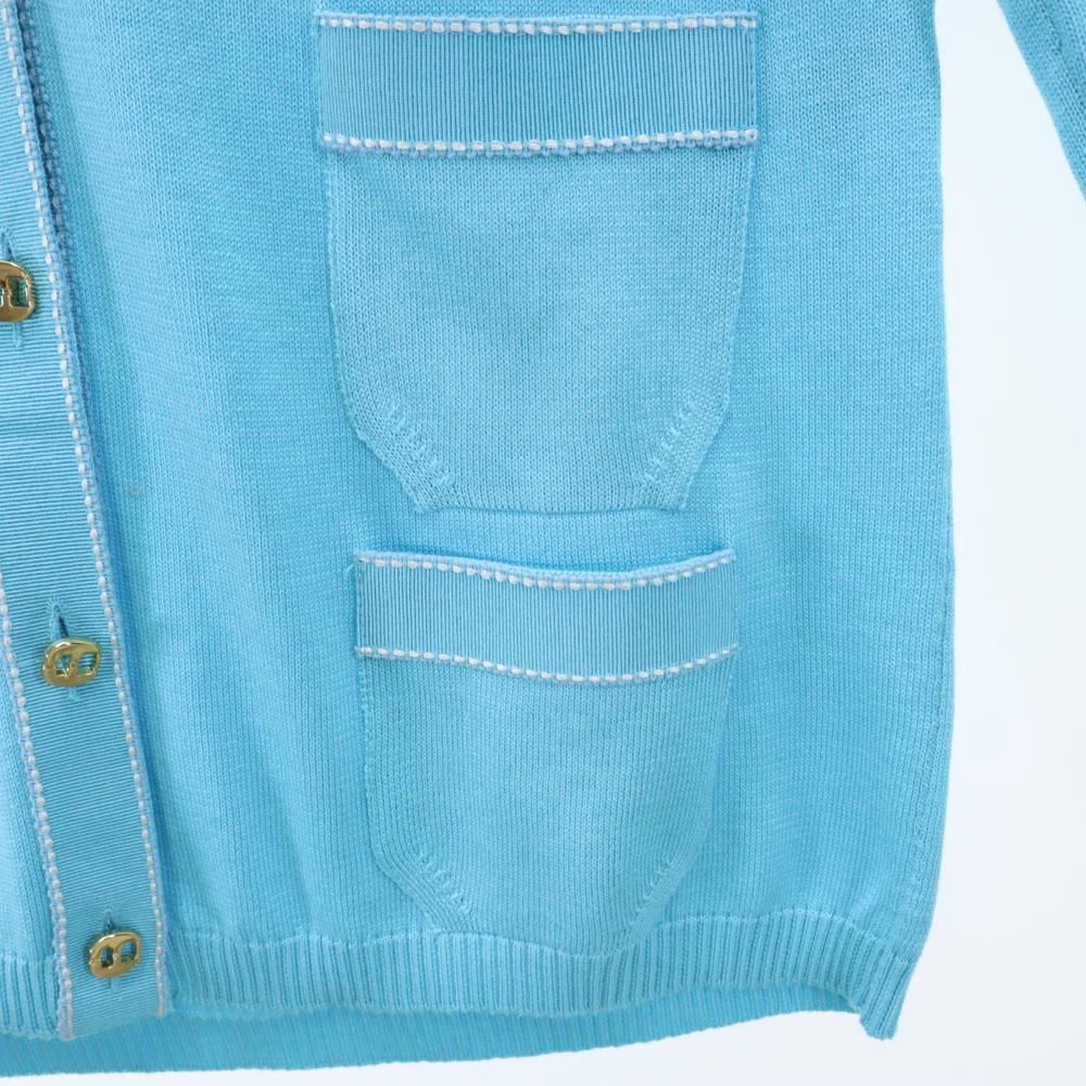 Salvatore Ferragamo Made In Italy Long Sleeve Knit Cardigan XS Light Blue Women Used