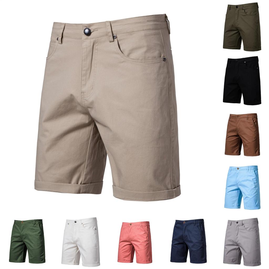 Cotton Casual Shorts For Men With Multiple Pockets Summer Slim Fit For Teenagers