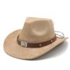 Suede Men'S And Women'S Woolen Denim Jazz Felt Hat, Crimped Top Hat, Tibetan Sunshade And Sun Protection Hat