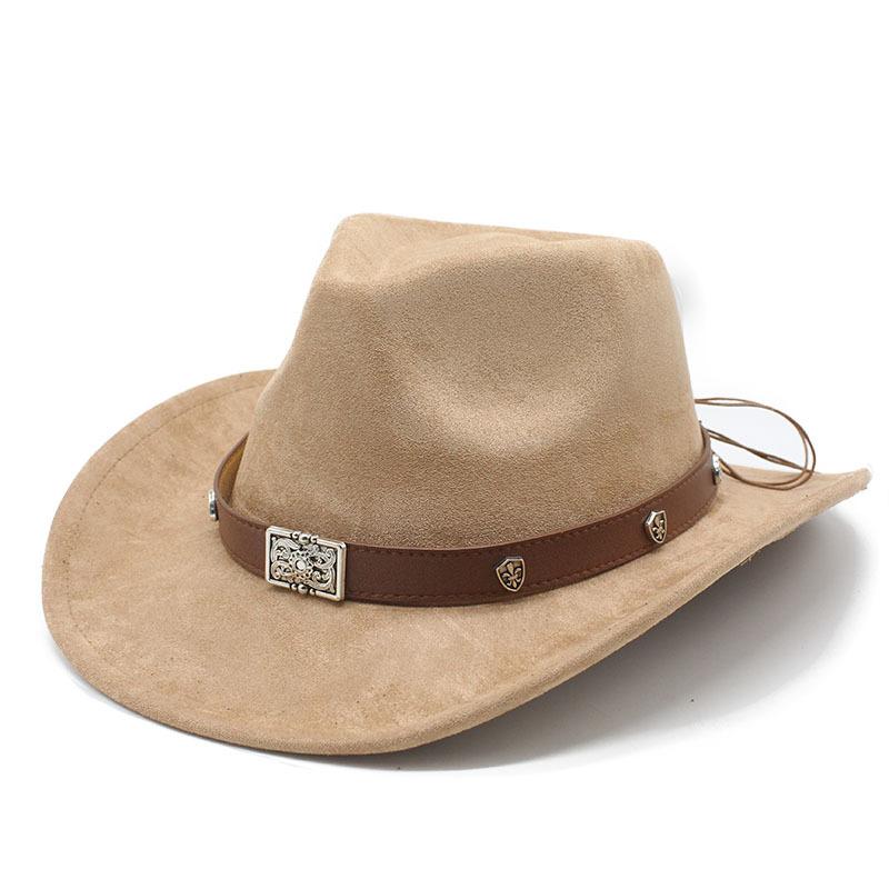 Suede Men'S And Women'S Woolen Denim Jazz Felt Hat, Crimped Top Hat, Tibetan Sunshade And Sun Protection Hat