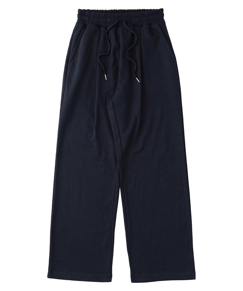 PAPERBOY Pintuck Wide Sweatpants - Navy