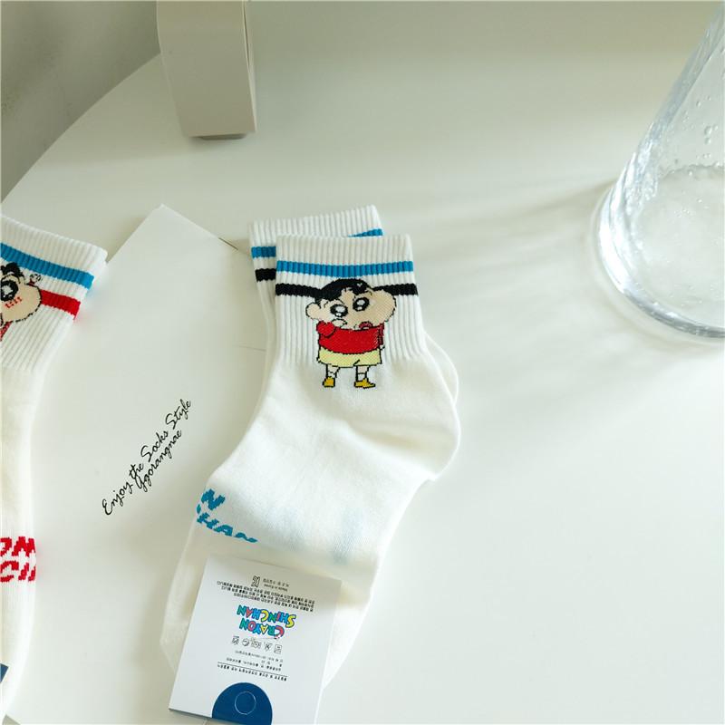 Women s spring, autumn and winter Japanese cartoon Xiaoxin medium tube cotton socks