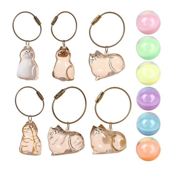 Cat Hair Storage Bottle Transparent Pet Fur Keepsake Keychain for Collecting Cat And Dog Hair Pet Memorial Gift