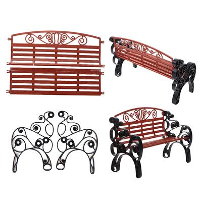 1:6 Puppenhaus Miniatur Parkbank Liegestuhl Lounge Sessel Mini Doppelsessel Modell Gartendeko Spielzeug Puppenhaus Zubehör