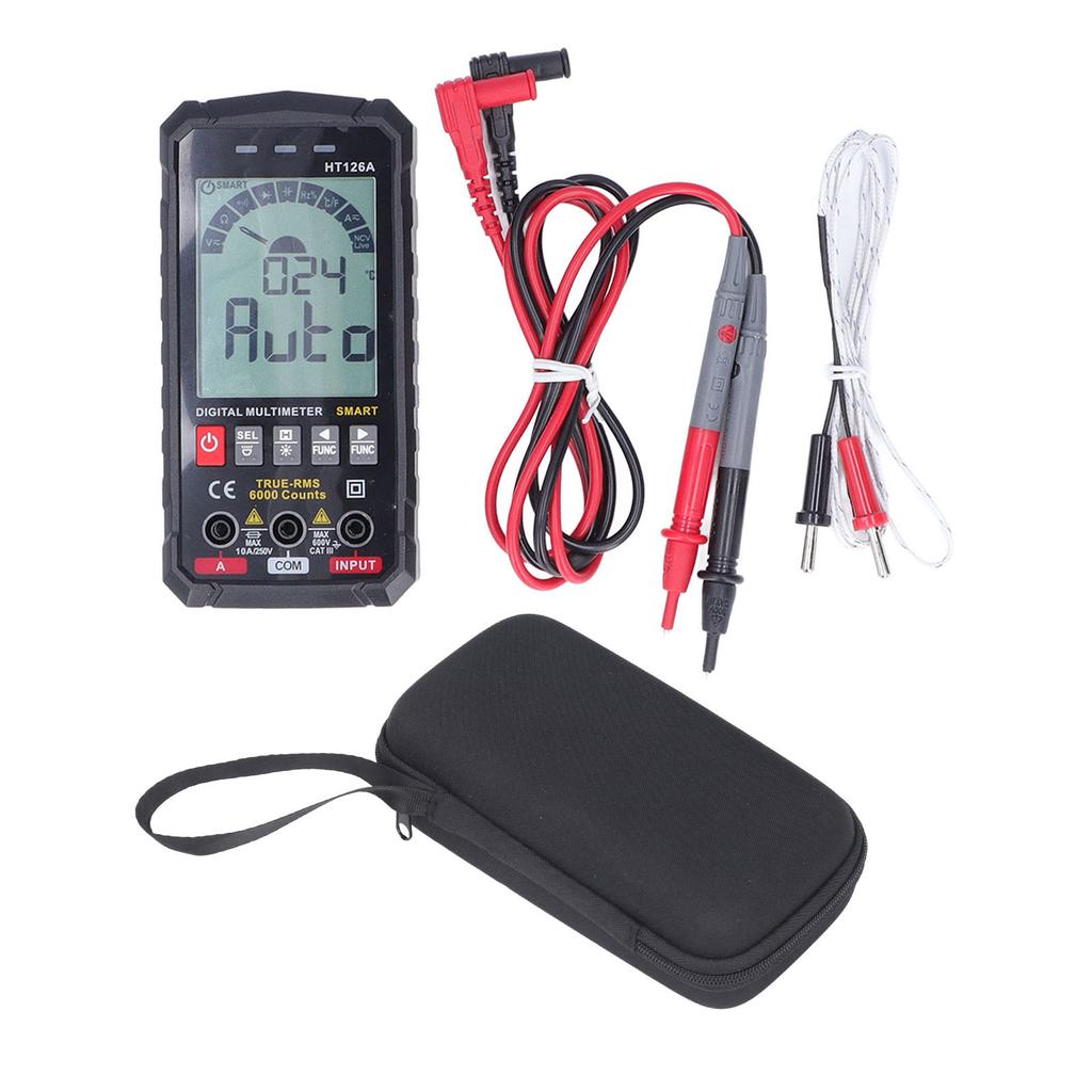 HT126A Digitales Multimeter Genaues 4000 Counts Elektromessgerät für AC DC Spannung Strom Widerstand Frequenz Kapazität