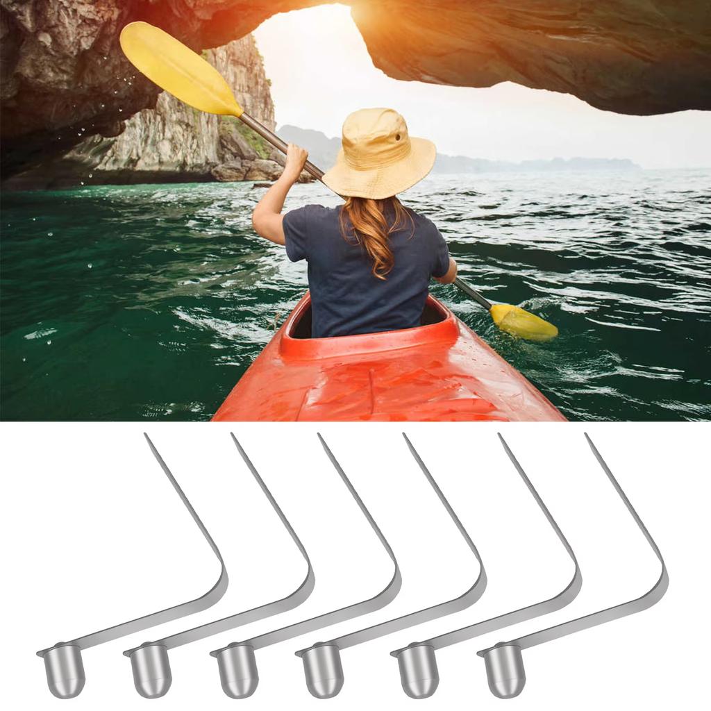 6Pcs Stainless Steel Kayak Paddle Spring Clips Replacement Awning Tent Poles Push Button Clips Tube Locking Pin Clips