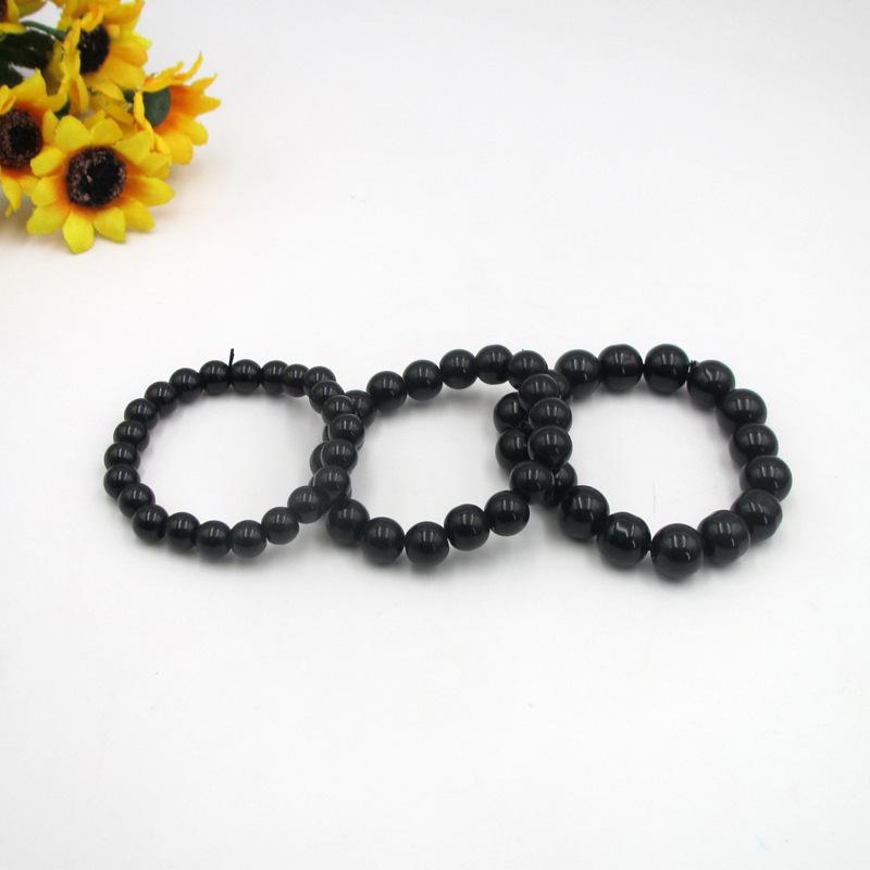 Best-Selling Unisex Black Glass Bracelet - Imitation Obsidian Design