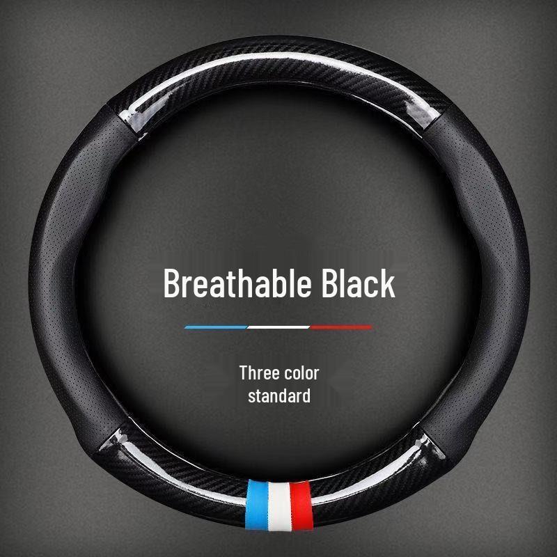 Universal Non-Slip Carbon Fiber Steering Wheel Cover - Ultra-Thin, All-Season Sports Edition