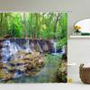 European Flowers Scenery Garden Shower Curtain, Rustic Nature Landscape Path Arch Decor Bath Curtain For Shower Stall Bathroom