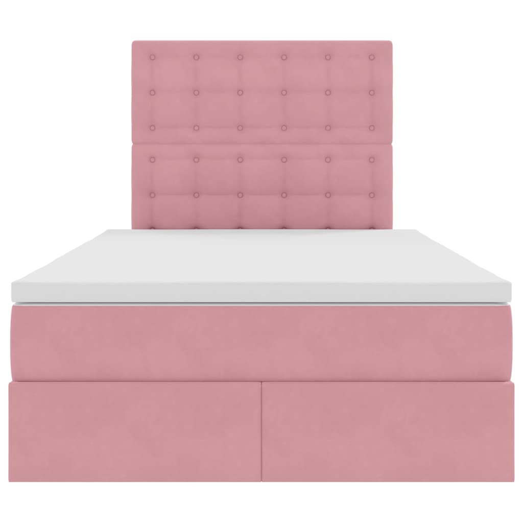 Storage Bed with Mattress Pink 120 x 200 cm Velvet