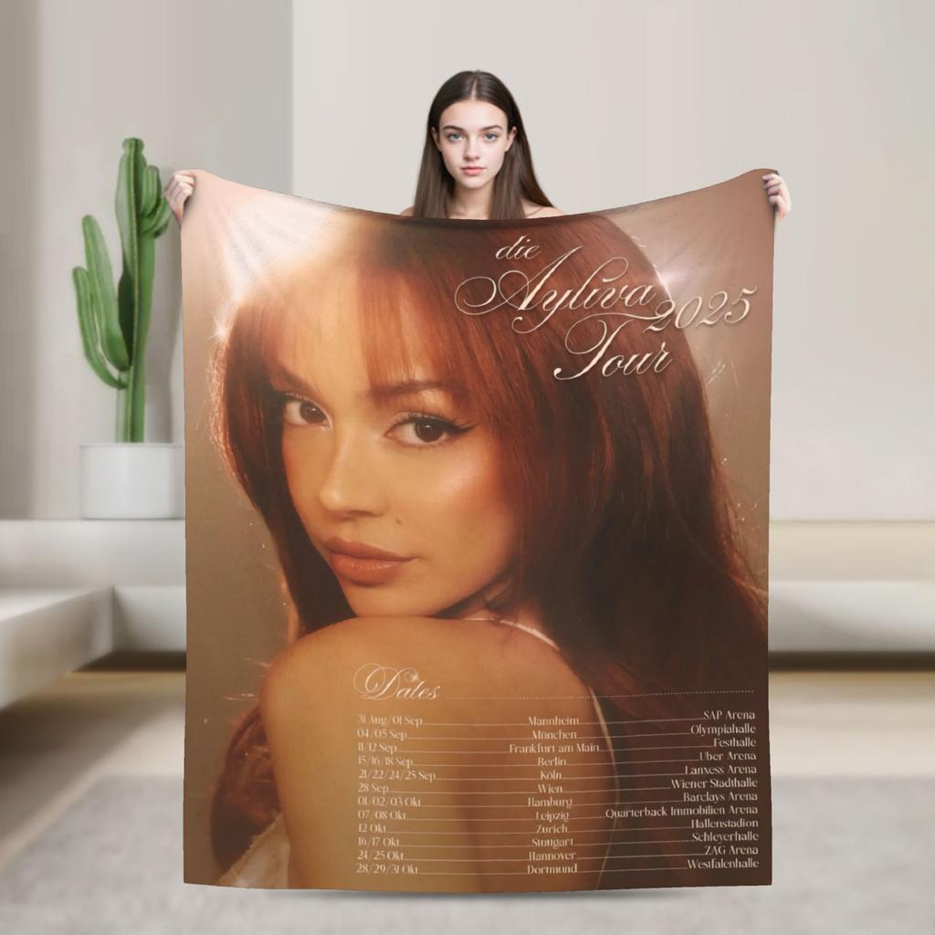 Ayliva Sänger Tour 2025 Plüschdecken Junge Mädchen Flanell Bettwäsche Decken Für Heimdekoration Weich Warmes Design Qualitäts Tagesdecke Geschenk