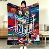 National Football League Print Flannel Blanket, High Quality Comfortable for All Seasons, Home Decor, Warmth and Comfort, Perfect for Christmas Gifts
