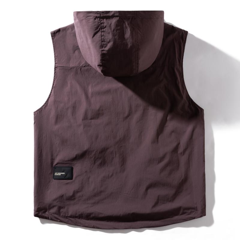 Unisex Lightweight Hooded Vest, Casual Outdoor Sleeveless Jacket with Pockets (M-3XL)