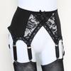 6 Strap Wide Vintage Suspender Belt For Woman Plus Size Black Lace Panel Garter Belt Stockings Lenceria ,Bridal Lingerie