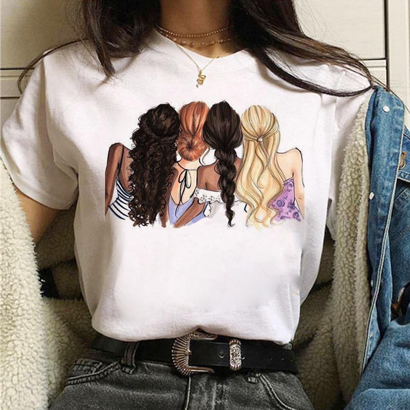 Summer Urban Girl Fashion Letter Print Simple Pure Cotton Loose Round Neck T-Shirts Women’s