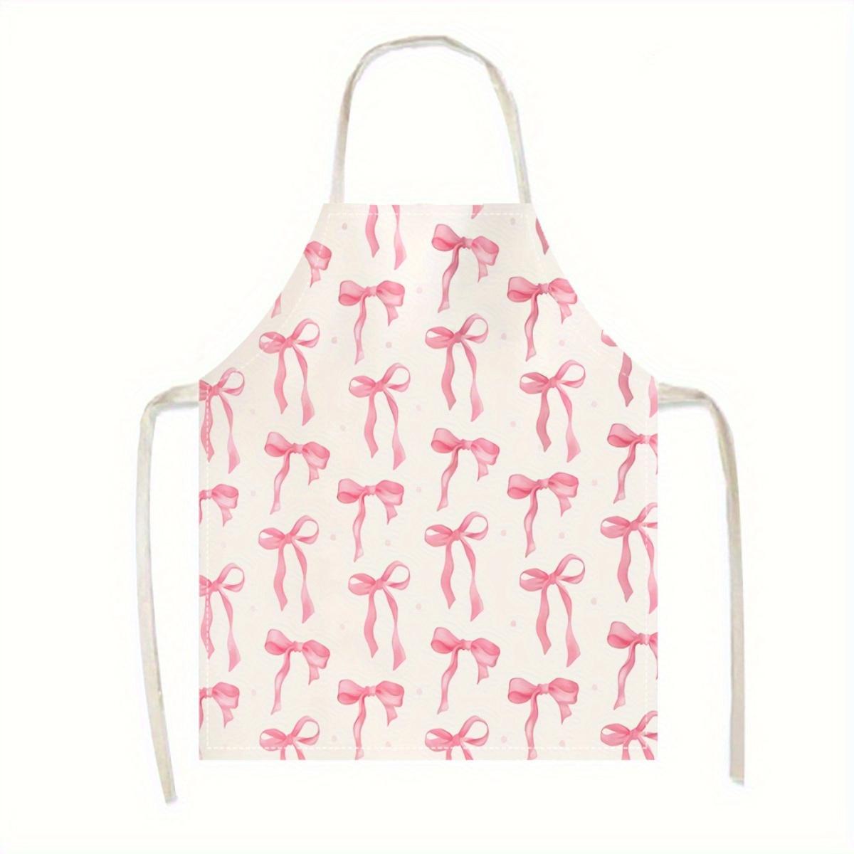 

Chic Pink Bow Apron in Various Sizes, Ideal for Kitchen Cooking and Baking, Perfect Gift for Women 38X47cm