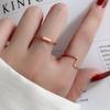 Rose Gold Plated Titanium Steel Curved Bar Ring for Women