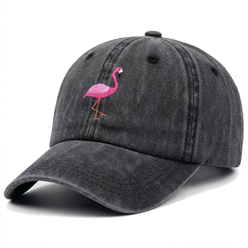 Animal Embroidery Flamingo Baseball Caps For Men Women Retro Soft Washed Cotton Dad Hat Snapback Cap Dropshipping