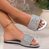 Summer New Full Diamond Flat Slippers Women's Fashion Cool Slippers Women's Beach Shoes