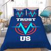 T-Trust Us Logo Duvet Cover Set Home Style Bedding Soft Laundry Cotton Bed 3 Piece Set Student Dormitory Gift