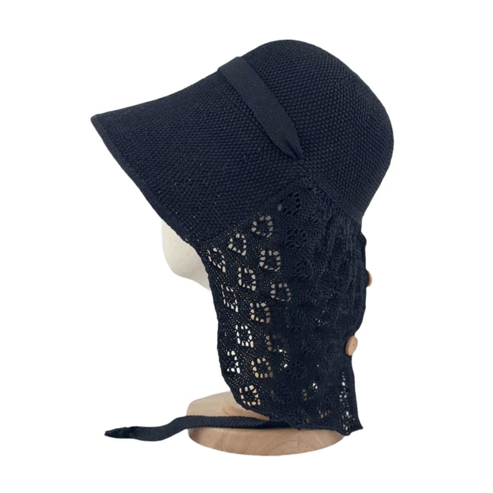 

UV Protection Breathable Shawl Sun Hat Foldable Polyester Beach Hat Hollow Out Wide Brim Straw Hat Women чёрный