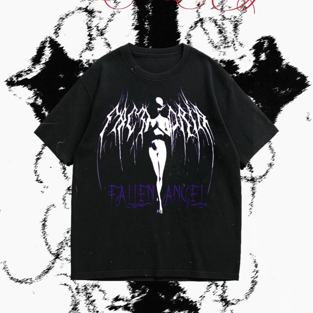 Gothic Men Black Pure Cotton Tshirt Religious and Subculture Dark Style Women Tshirt Philosophical Statement Personalized Top