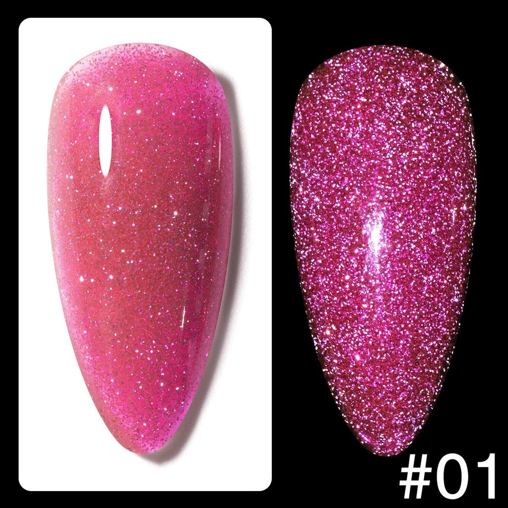 12-Color Fluorescent Glitter Gel Polish for Nail Salons