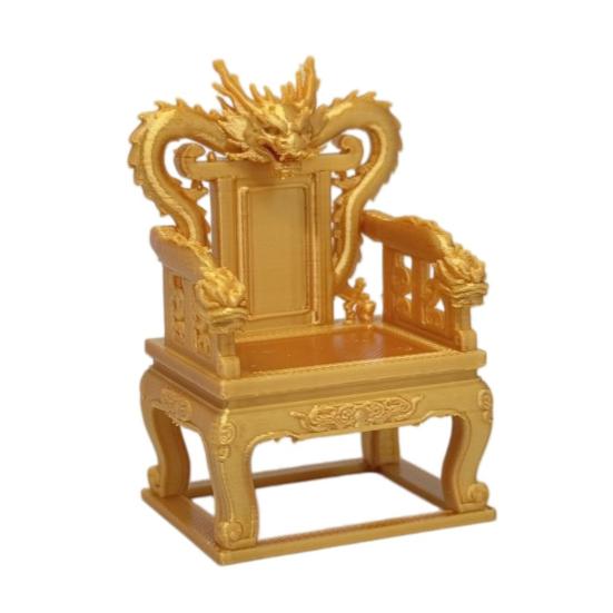 3D Printed Dragon Throne Ornament Mini Emperor Chair Figurine