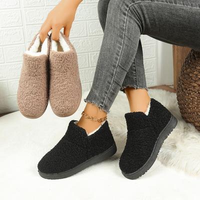 Snow Boots, Fleece Shoes, Thick and Warm Cotton Boots, Soft-soled Cotton Shoes for Home Use