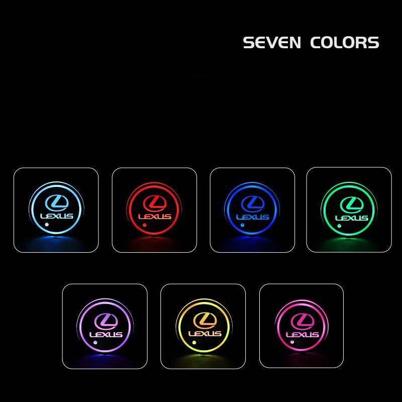 LED Car Cup Holder Light Luminous Coaster Water Cup Pad For LEXUS RX300 RX330 RX350 IS250 LX570 Is200 Is300 Ls400 AccessoriesAG3