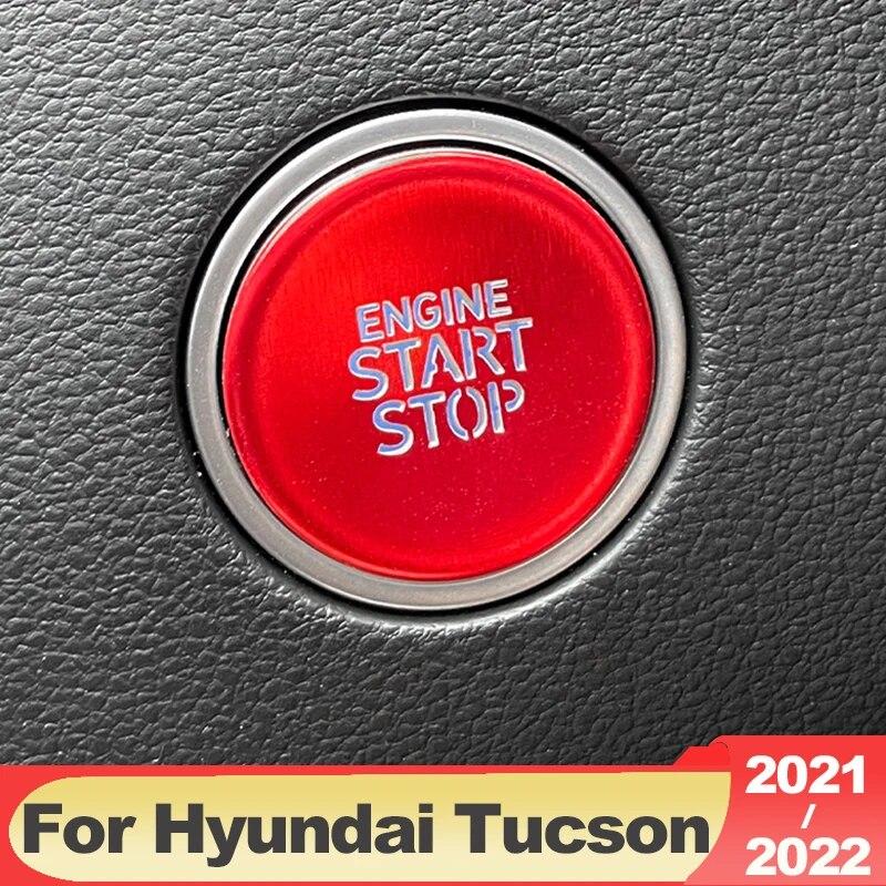 For Hyundai Tucson NX4  2022 2023 Hybrid N Line Car Start Stop Engine Ignition Push Button Cover Trim Stickers Accessories