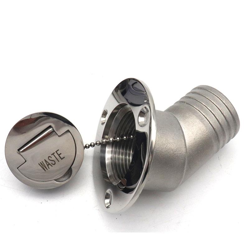 45/90 Degree Stainless Steel 316 Deck Filler Cap GAS DIESEL FUEL WASTE WATER 50mm(2inch) Marine Boat Yacht Hardware Deck Filler