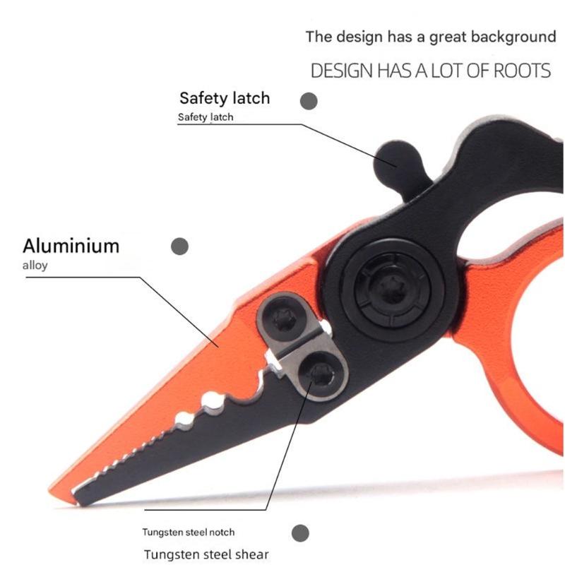 Aluminum Alloy Fishing Pliers Hook Remover Outdoor Fish Line Cutter Tool Comfortable Grip Scissors Fishing Accessories