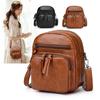 New Vintage Crossbody Bags for Women Double Compartments Shoulder  Soft PU Leather Handbag Large Capacity Travel