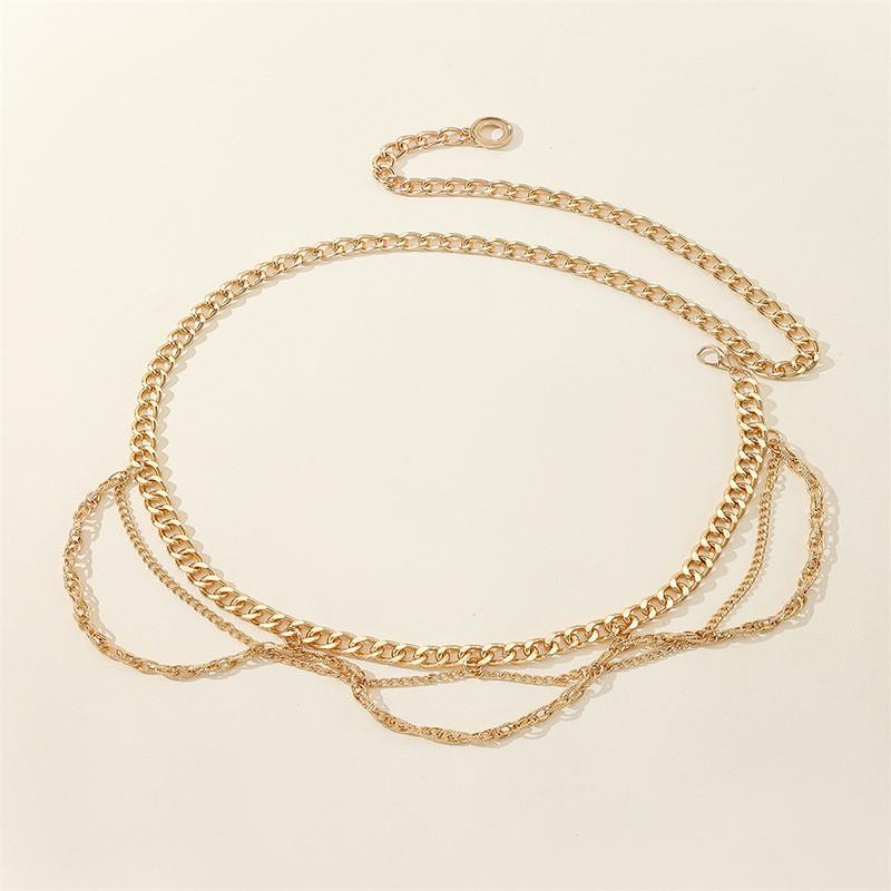 Waist Metal Ladies Chain With Carved Details Elegant Jewelry For Winter Seasons